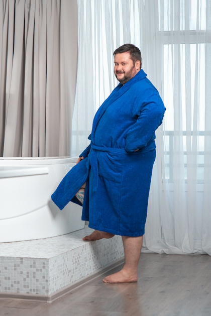 Мужские махровые халаты с вышивкой Больших размеров серии Comfort